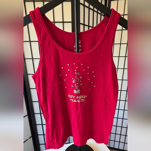 Peanuts Tops - Peanuts Women's Festive Red Tank Top ~ Size Large